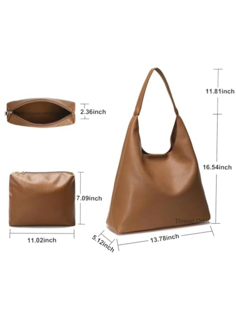 Vegan Leather Large Hobo Shoulder Tote Bag Magnetic Work Travel